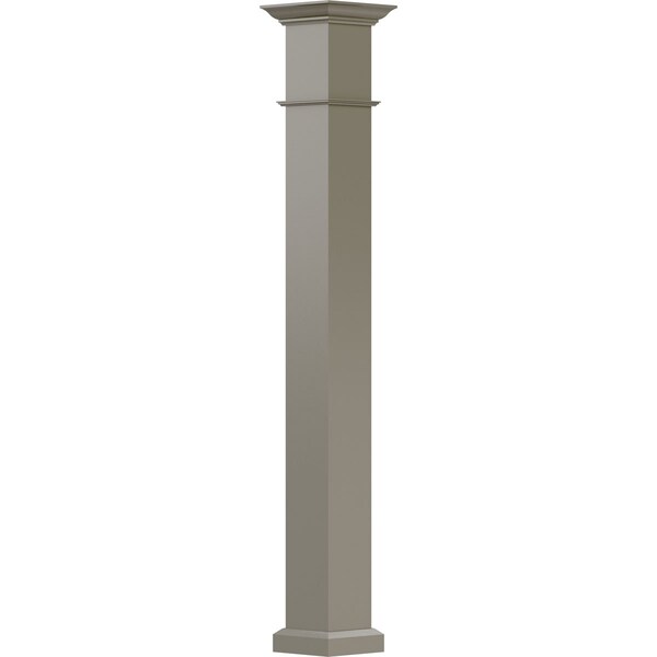 Ekena Millwork 6" x 10' Endura-Aluminum Wellington Style Column Square Shaft For Post Wrap Installation Non-Tapered EA0610INPSFWEWE - main